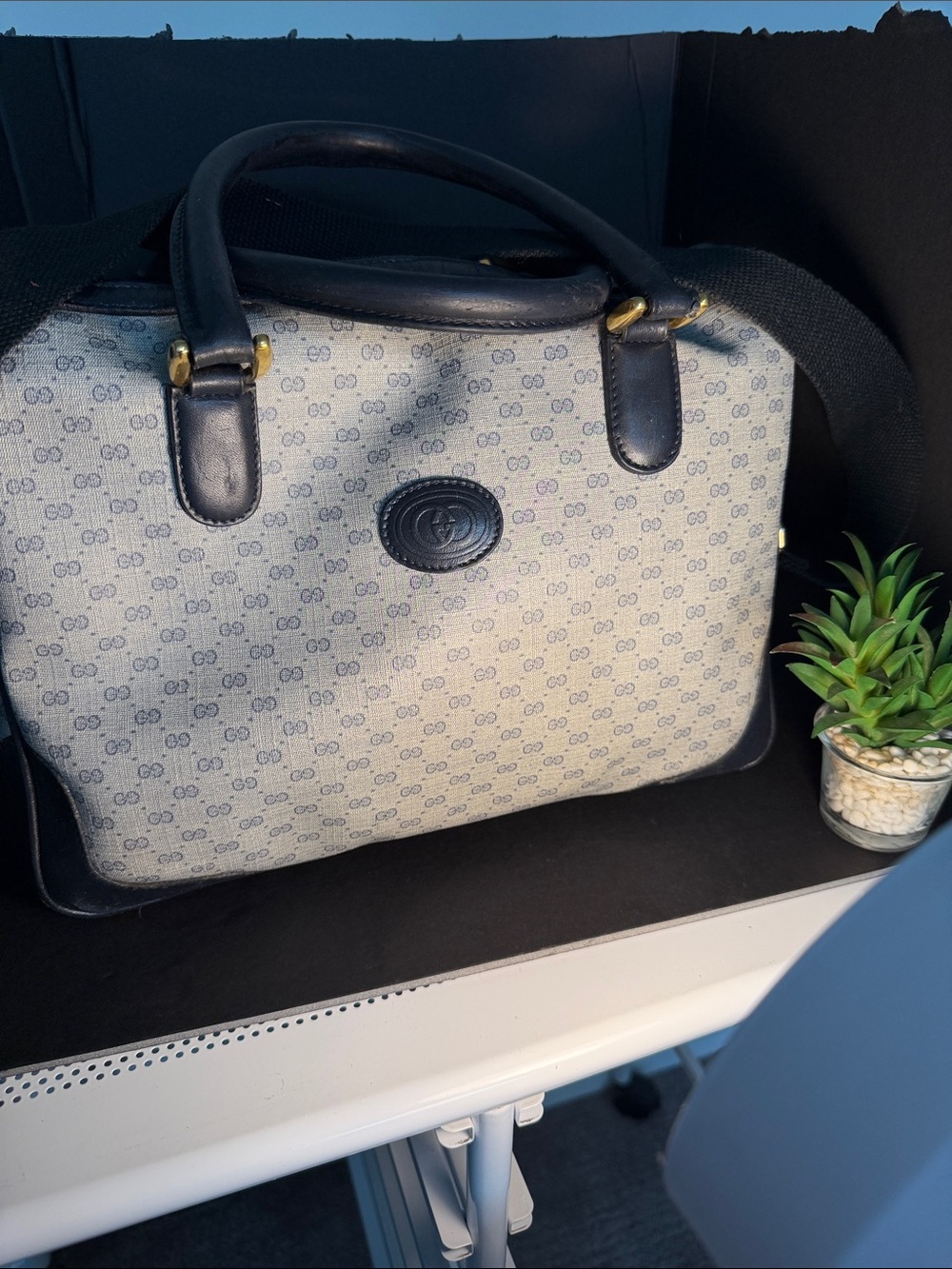 Gucci Authentic Navy Mini G Handbag, Shoulder or Crossbody